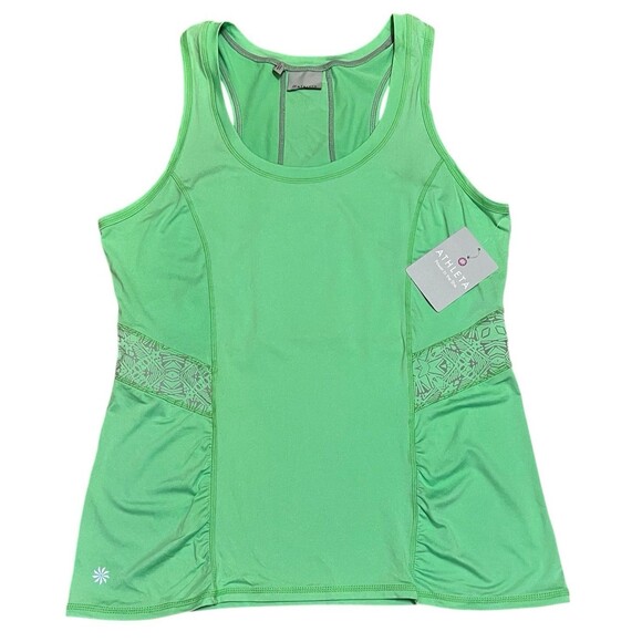 Athleta Tops - ATHLETA Bright Green Northern Lights Reflective Tank Top Athletic Running XL NWT